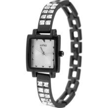 Waterproof Stylish Crystal Band Square Dial Lady's Wrist Watch (White) - White - Metal