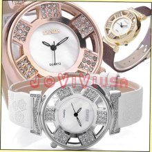 Wemen's Ladys Crystals Decorated Fashion Hollow Girl's Analog Quartz Wrist Watch