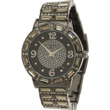 Wendy Williams Star Treatment Baguette & Round Crystal Bracelet Watch - Gunmetal - One Size