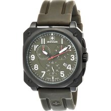 Wenger Aerograph Cockpit Nato Green Dial & Band Men's Swiss Watch 77011