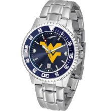 West Virginia Mountaineers Competitor AnoChrome Steel Band Watch