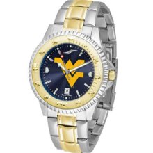 West Virginia Mountaineers WVU Mens Two-Tone Anochrome Watch