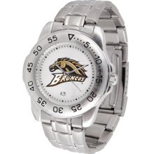 Western Michigan Broncos WMU Mens Sports Steel Watch