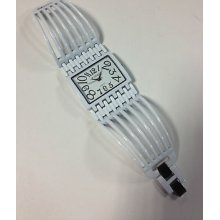 White Bracelet Ladies Square Numbers Oversize Fashion Style Watch Jc1