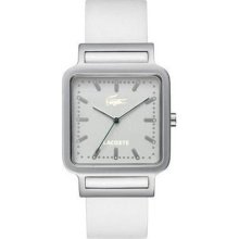 White lacoste osaka leather band watch 2020017