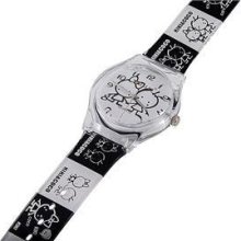 WILLIS 6018 KiKi CoCo Plastic Case Band Children's Watch (Black) fc