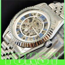 Winner Stainless Steel Automatic Mens Watch Fashion Men's Watches