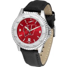 Wisconsin Badgers Competitor AnoChrome-Poly/Leather Band Watch