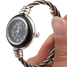 with Quartz Watch Metal Rope Watch Strap - Black Face