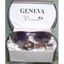 Woman Black Watch & Sunglass Gift Set