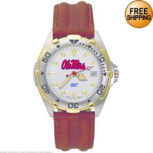 Women Football University of Mississippi Leather Wrist Watch (Each)