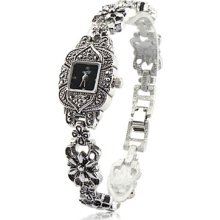 Women's Alloy Analog Quartz Bracelet Watch with Square Case (Silver)