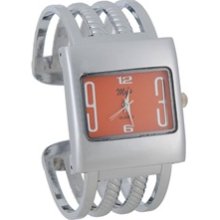 Women's Analog Watch with Stainless Steel Bracelet (Orange)