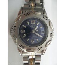 Womens Boyfriend W/date Runs Great Water Resistn,japan Quartz,stainless Band