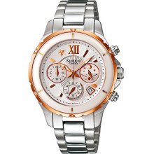 Womens Casio Sheen Chronograph Sapphire Glass Dress Watch She-5512sg-7ad