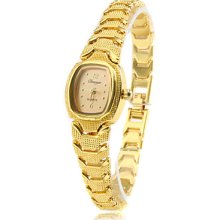 Women's Fashionable Style Alloy Analog Quartz Bracelet Watch (Gold)