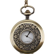 Women's Little Flowers Alloy Analog Quartz Pocket Watch (Bronze)