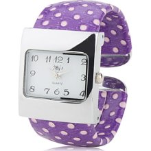 Women's PU Analog Quartz Bracelet Watch (Purple)