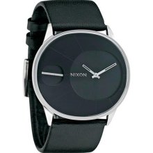 Women's Rayna Stainless Steel Case Leather Bracelet Black Tone Dial