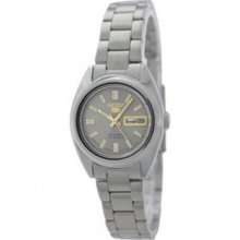 Women's Seiko 5 Stainless Steel Case and Bracelet Gray DIal Day and Da