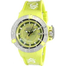 Women's Subaqua Lady Lime Green Dial Quartz Date Display Lime Green Rubber Strap