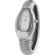 Women's Watch Snake Design Analog Quartz Watch (Silver)