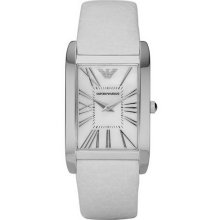 Womens White Emporio Armani Super Slim Designer Watch Ar2046