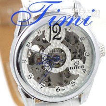 Womens Wrist Watch White Skeleton Automatic Grace Gift