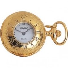 Woodford Gold Plated Half Hunter Quartz Pendant Watch