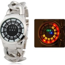 Wristwatch: New Japanese Movement Cool Wheel Water Resistant (LED) Watch Silver