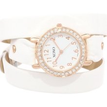 Xoxo Watch Women's Watch Xo5614 White Double Wrap Rhinestone Bezel Watch