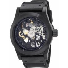 ZWI Group 1086 Mens Sea Ghost Elegant Mechanical Skeleton in GunMetal Stainless Steel on a Black Rubber Strap