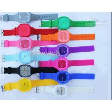 103pcs/lot Colorful Fashion Square Candy Watch Watches Jelly Silicon