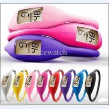 10pcs/lot Unisex Fashion Sports Watch Digital Anion Ion Jelly Soft S