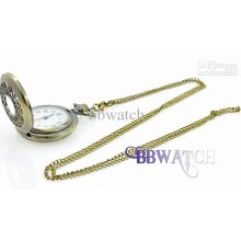 10pcs Montre De Poche Classical Quartz Pocket Watch Copper Ancient N