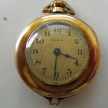 14k Yellow Gold Lady Elgin Pocket Watch Works 1917 Grade 426 Size 10/0