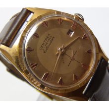 1960' Centrex 21 Medals Men's Swiss Made 17Jwl Calendar Watch w/ Strap