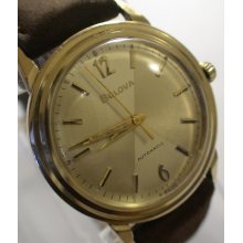 1967 Bulova Men 10K Gold Swiss Automatic 17Jwl TwoTone Watch