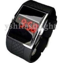 1pcs Black Sport Led Digital Wrist Watch Mens Unisex