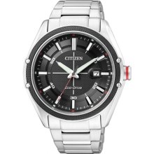 2012 Citizen Eco-drive 100m Black Dial Men's Stainless Steel Watch Bm6890-50e