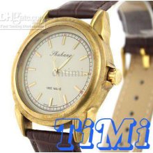 2012 Hotsale Golden Designer Mens Hand Mechanical Coffee Strap Watch