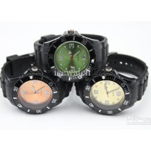 20pcs/lot Black And White Quartz Watch Silicone Jelly Watches Unisex