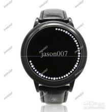 20pcs Touch Screen Watches Fashion New Watches Black Dial Leather Ba