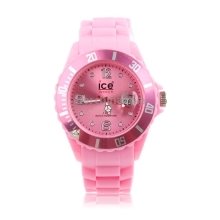 3 ATM Water Resistant Calendar Ice Watch with Rubber Band(pink) - Stainless Steel - 3