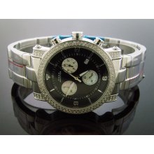 $3450 Aqua Master Steel Band 1.75 Ct 37 Mm Round Diamonds Watch