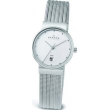 355SSS1 Skagen Ladies Chrome Patterned Mesh Watch