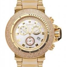 4.00ct Triple Row Diamond Bezel Golden Razor Joe Rodeo Watch