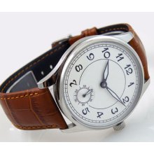 44mm Parnis White Dial Roman Numerals Marks Special 6 Hand Winding Watch P030f