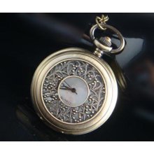 45mm Quartz Pocket Watch Charm Bronze Necklace Pendant For Mens Jewelry Store