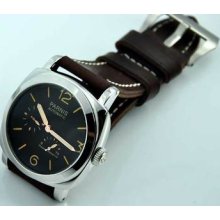 47mm Parnis Black Dial Orage Number Power Reserve Auto Men Wristwatch P-169